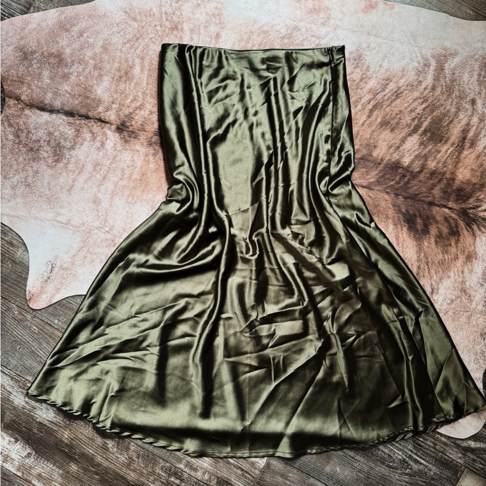 satin midi skirt